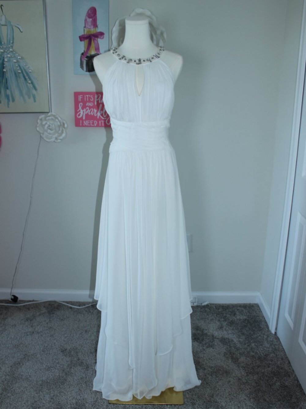 Donna Morgan Halter Bridal Gown